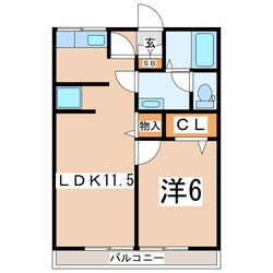 郡山富田駅 徒歩27分 2階の物件間取画像